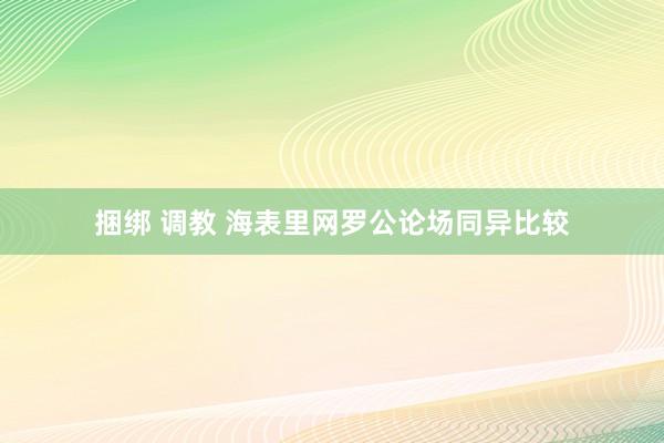 捆绑 调教 海表里网罗公论场同异比较